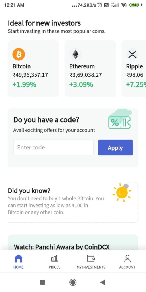 coindcx code